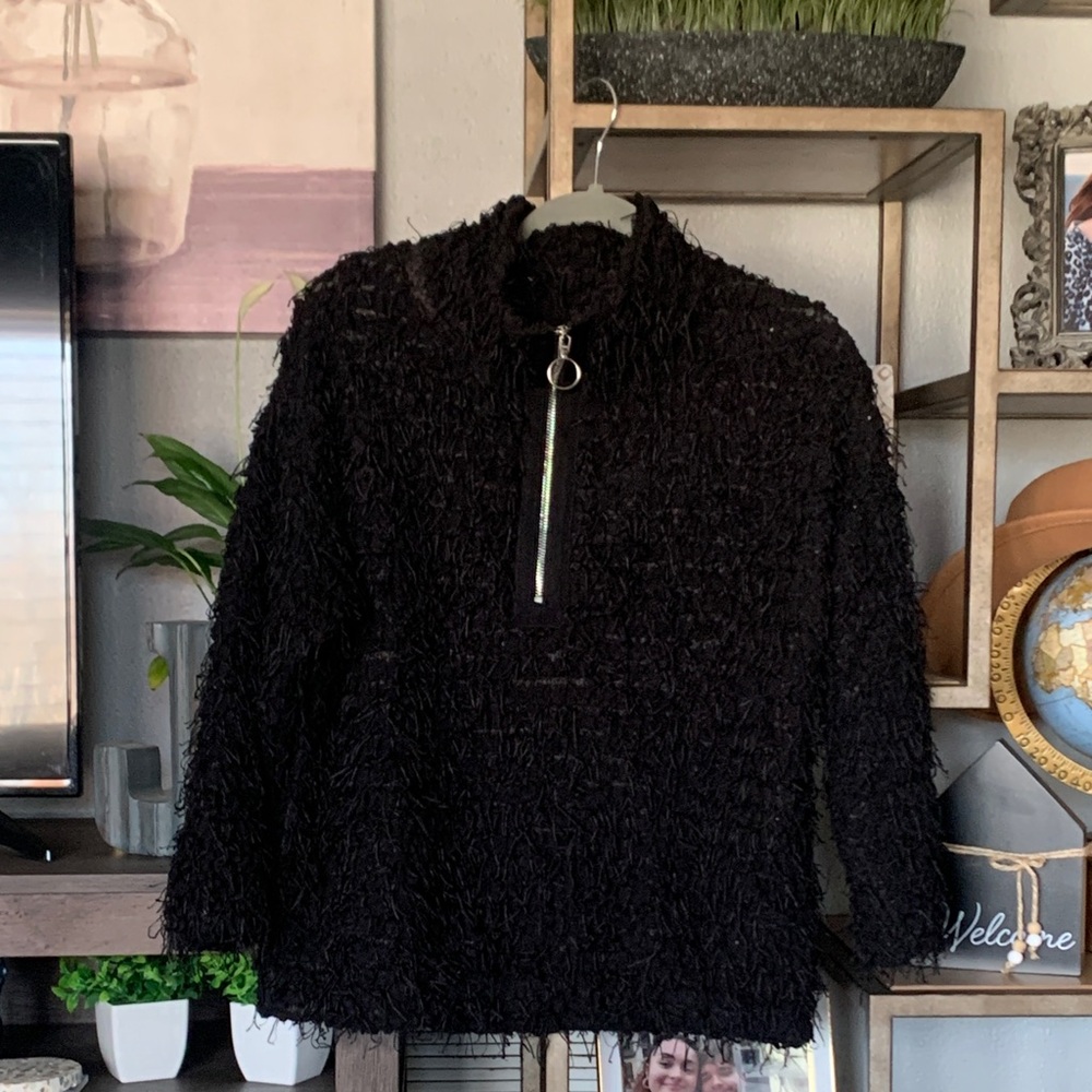 Sky’s the Limit Chic Black Women's Sweater with Zipper